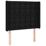 Voir la diapositive 3 : VIDAXL Tete de lit a LED Noir 83x16x118/128 cm Tissu