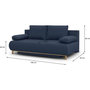 Voir la diapositive 4 : MARKET24 Banquette convertible 3 places MIKA - Tissu bleu foncé - Coffre de rangement - L 192 x H 84 x P 93 cm