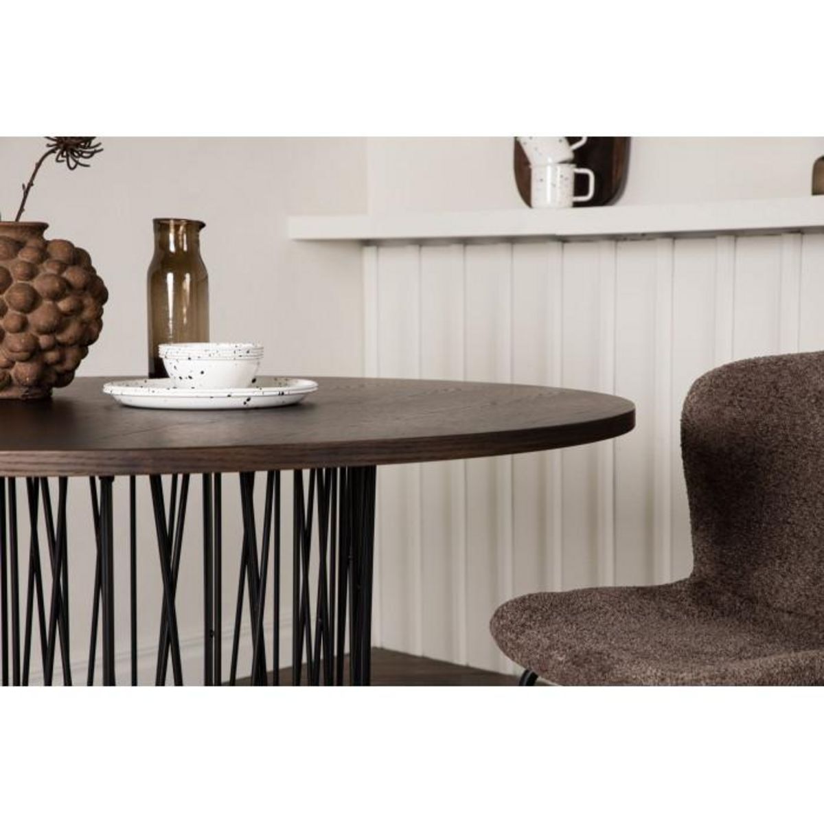 Paris Prix Table à Manger Ronde Design  Stone  120cm Marron