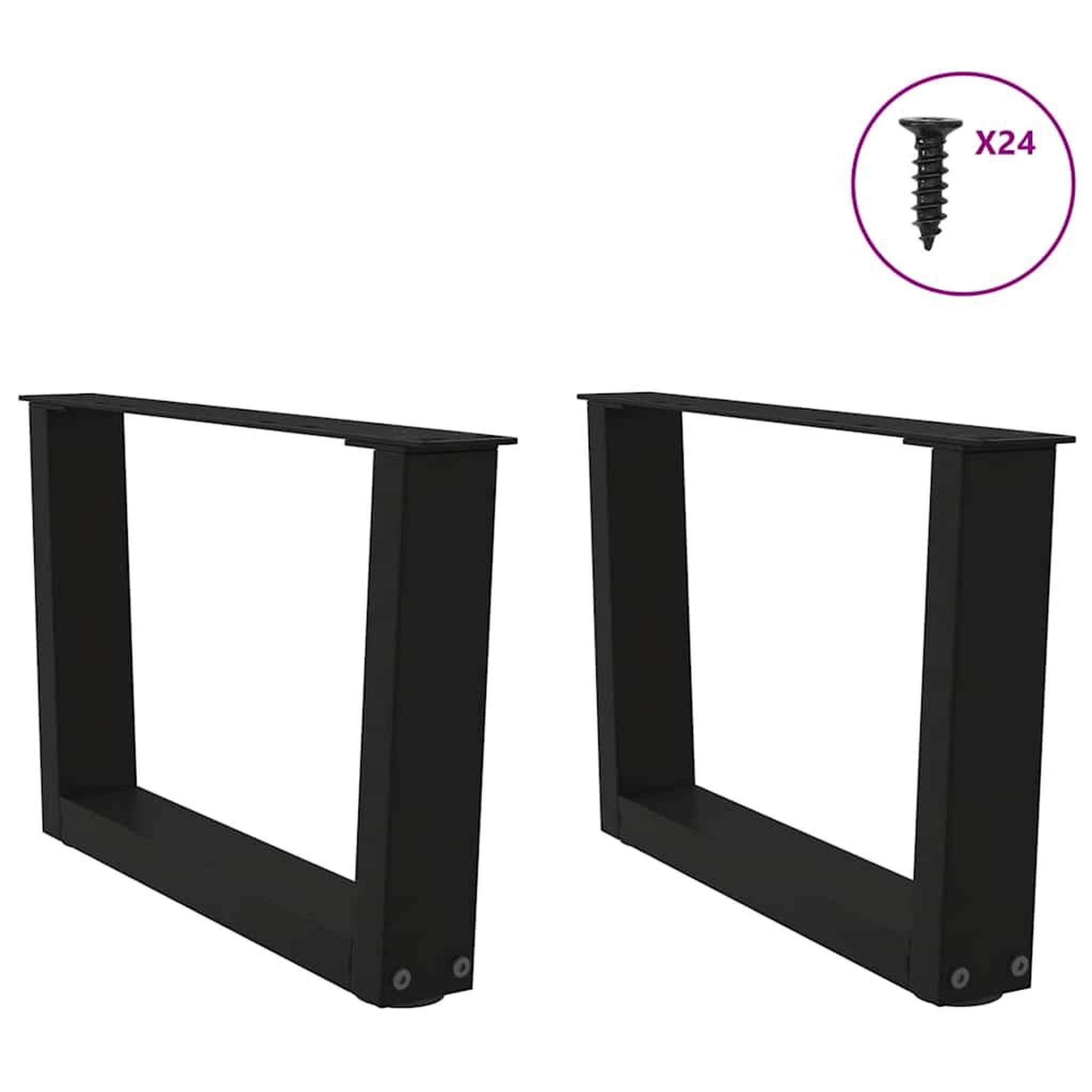 Voir la diapositive 3 : VIDAXL Pieds de table a manger forme V 2 pcs noir 60x(30-31,3)cm acier