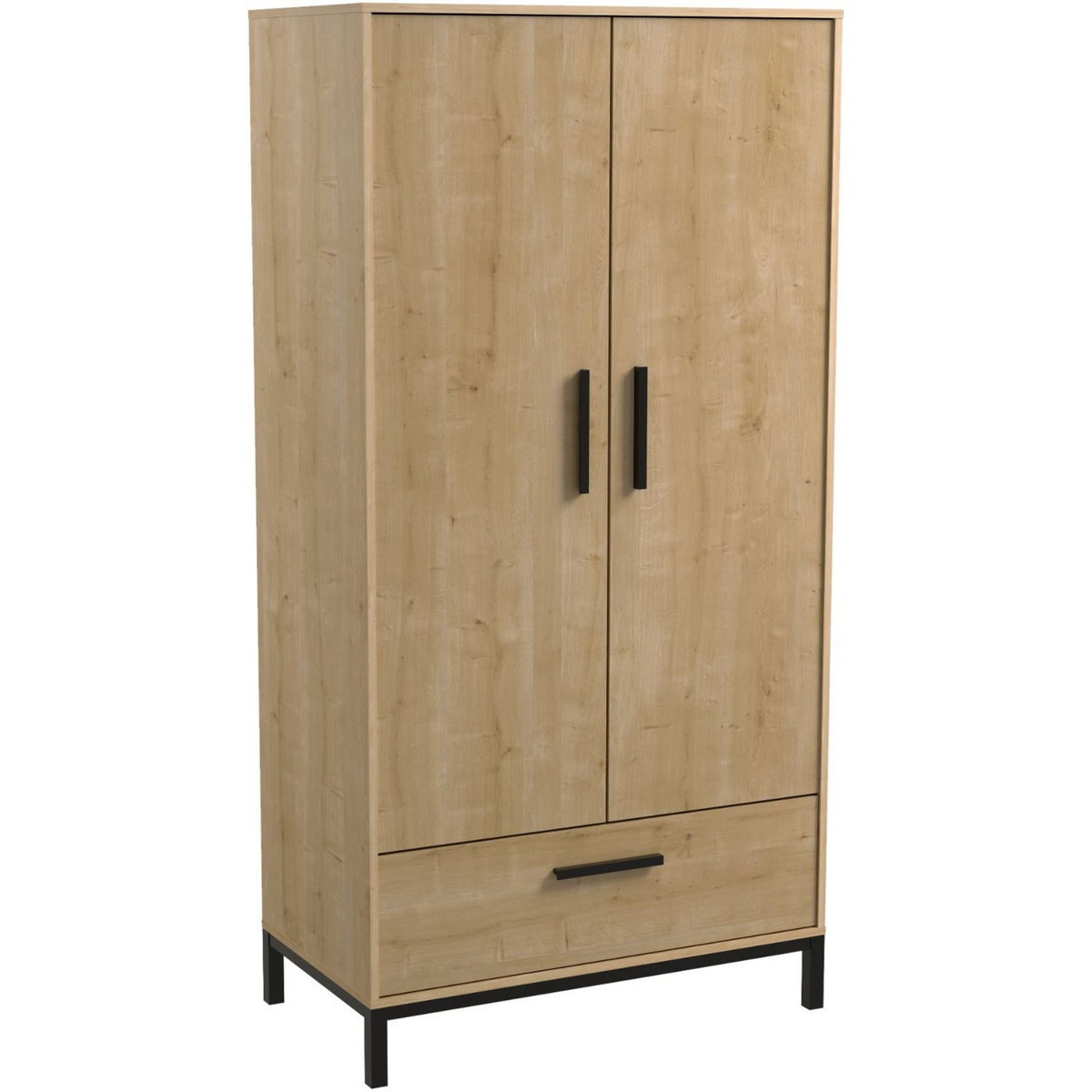 Armoire 2 portes 1 tiroir esprit industriel L90cm DOWNTOWN