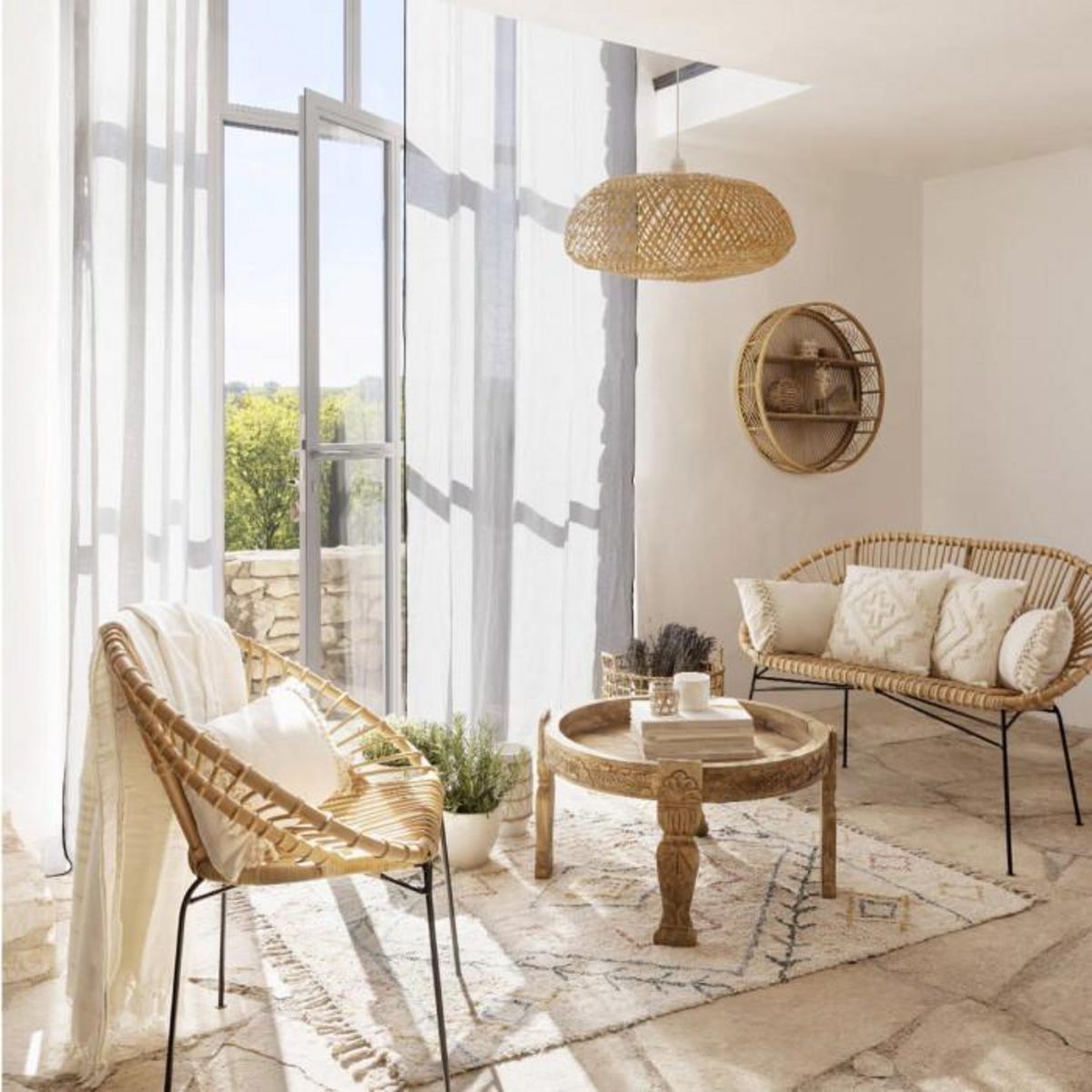 ATMOSPHERA Table d'Appoint en Bois  Gypsy  51cm Naturel