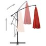 Voir la diapositive 4 : VIDAXL Parasol suspendu avec poteau terre cuite 3 m