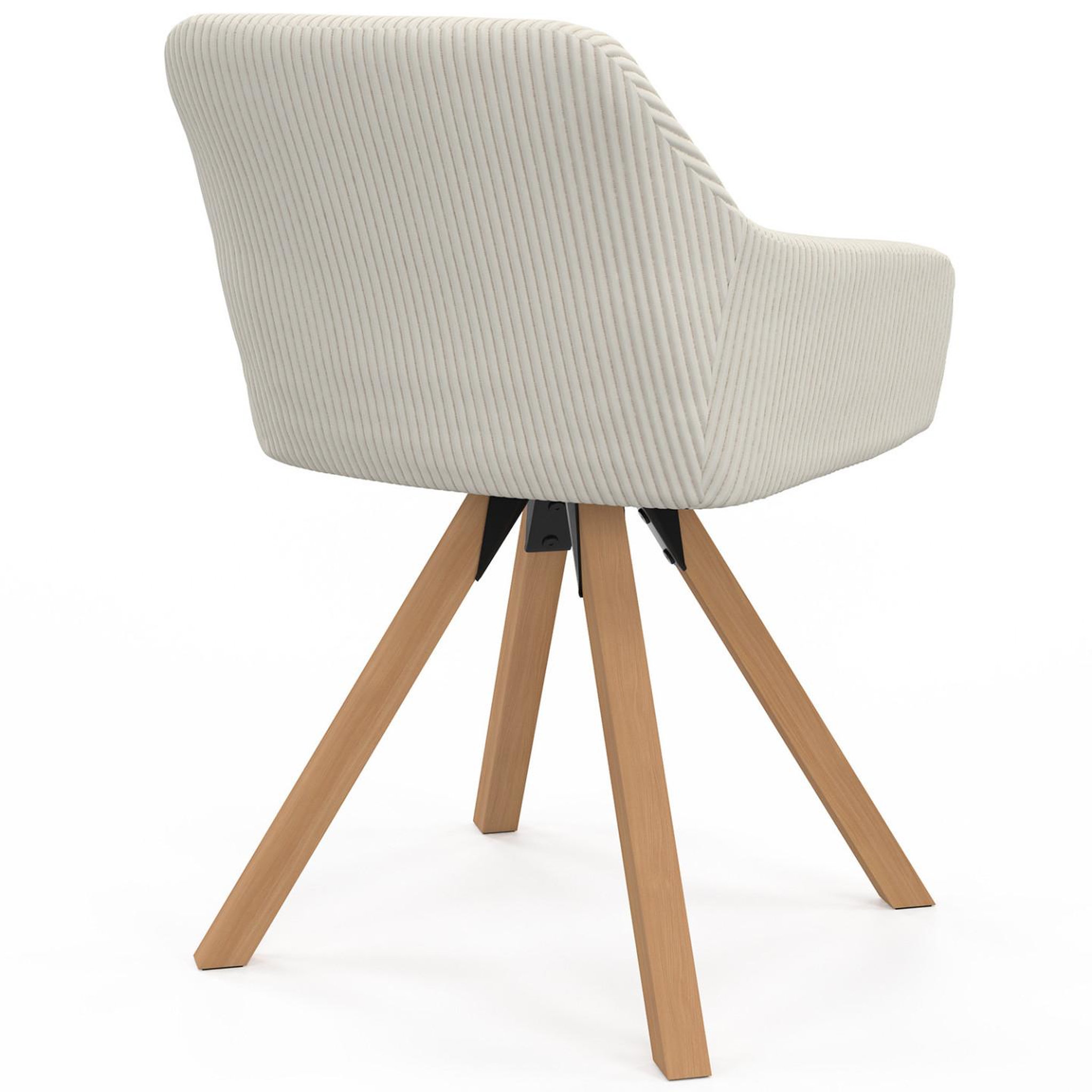 Voir la diapositive 4 : ID MARKET Lot de 2 chaises pivotantes 360° de salle à manger, fauteuils de table jany en velours côtelé beige
