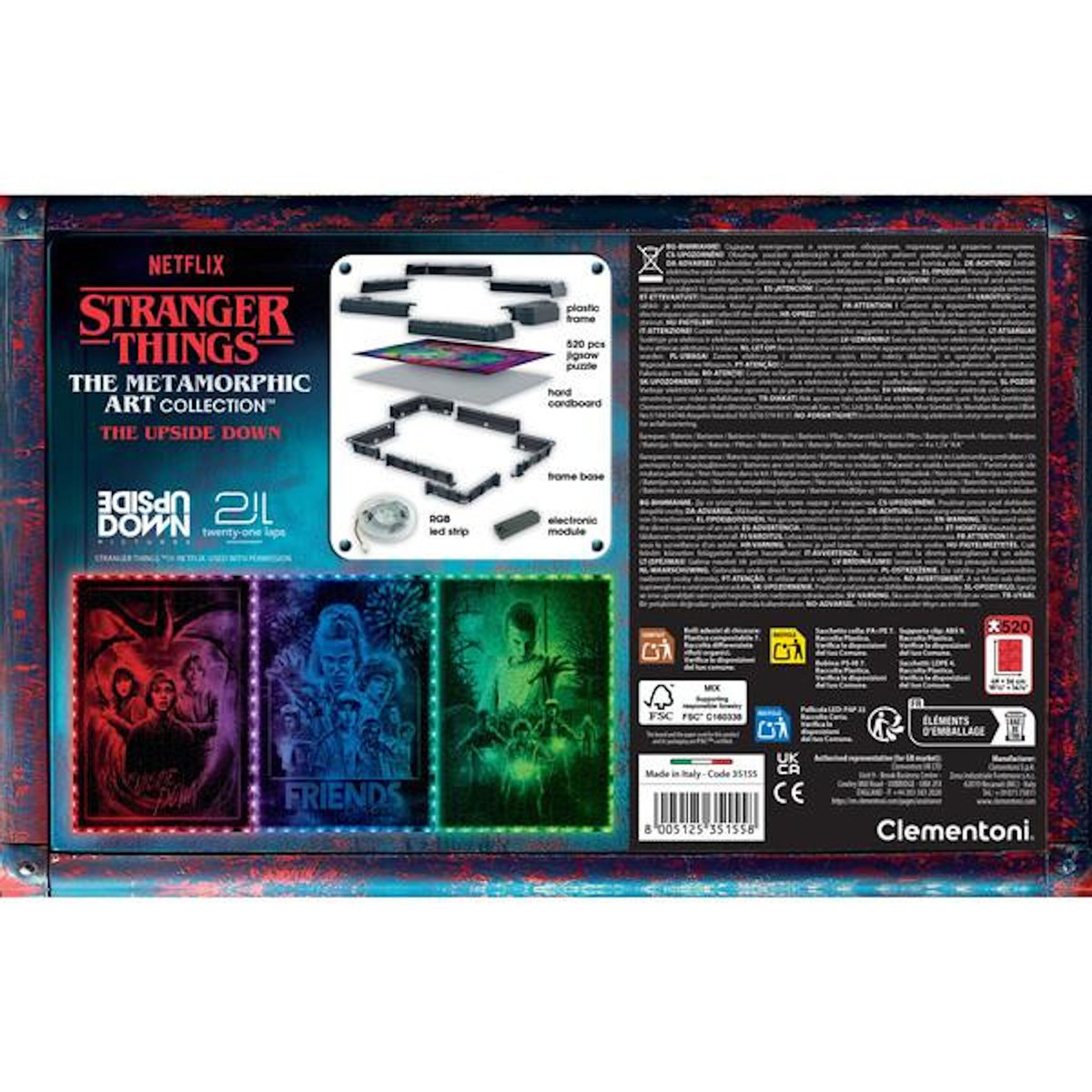 CLEMENTONI Puzzle 520 pièces - Stranger Things - Clementoni - Le Monde à l'Envers