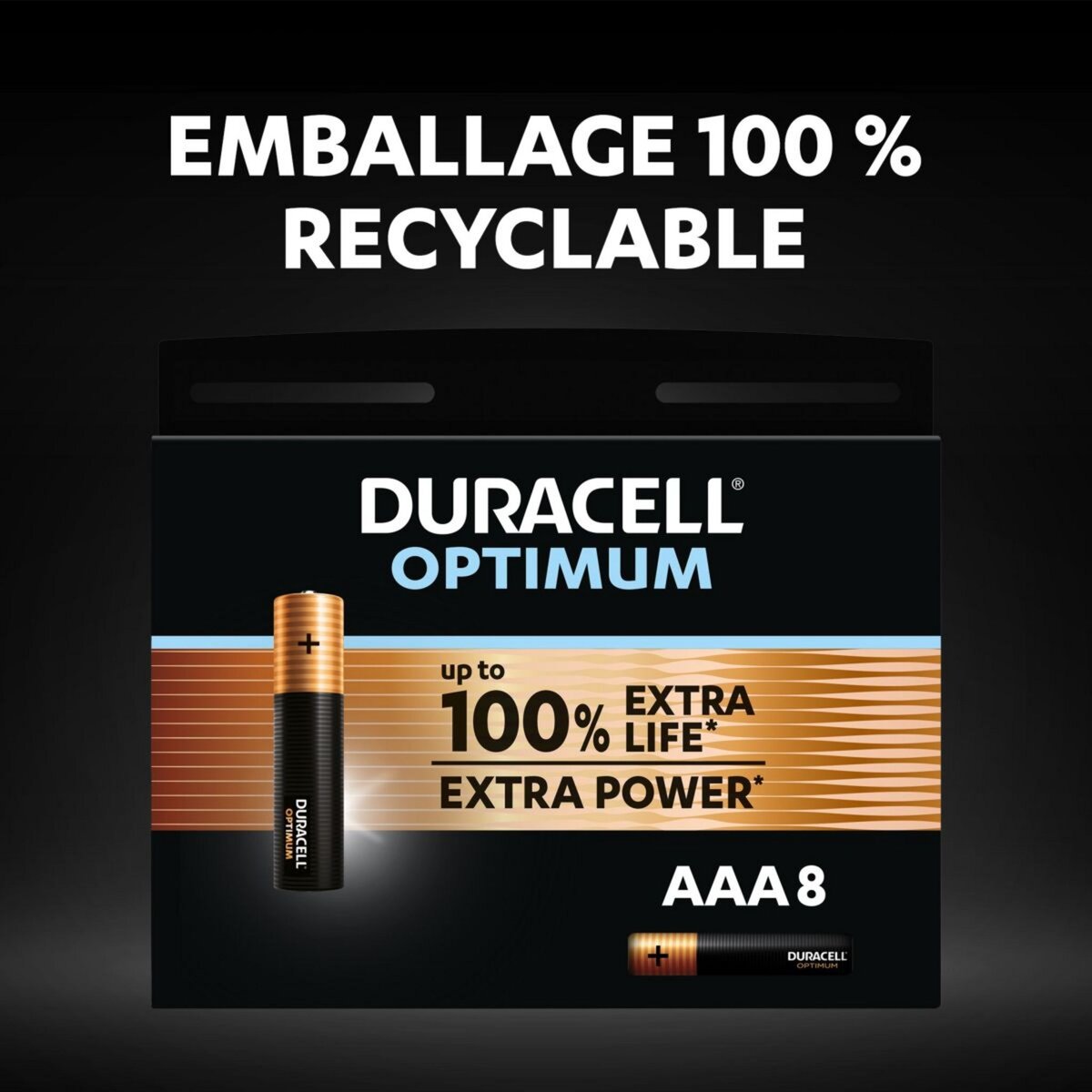 DURACELL Lot de 8 piles duracell AAA optimum