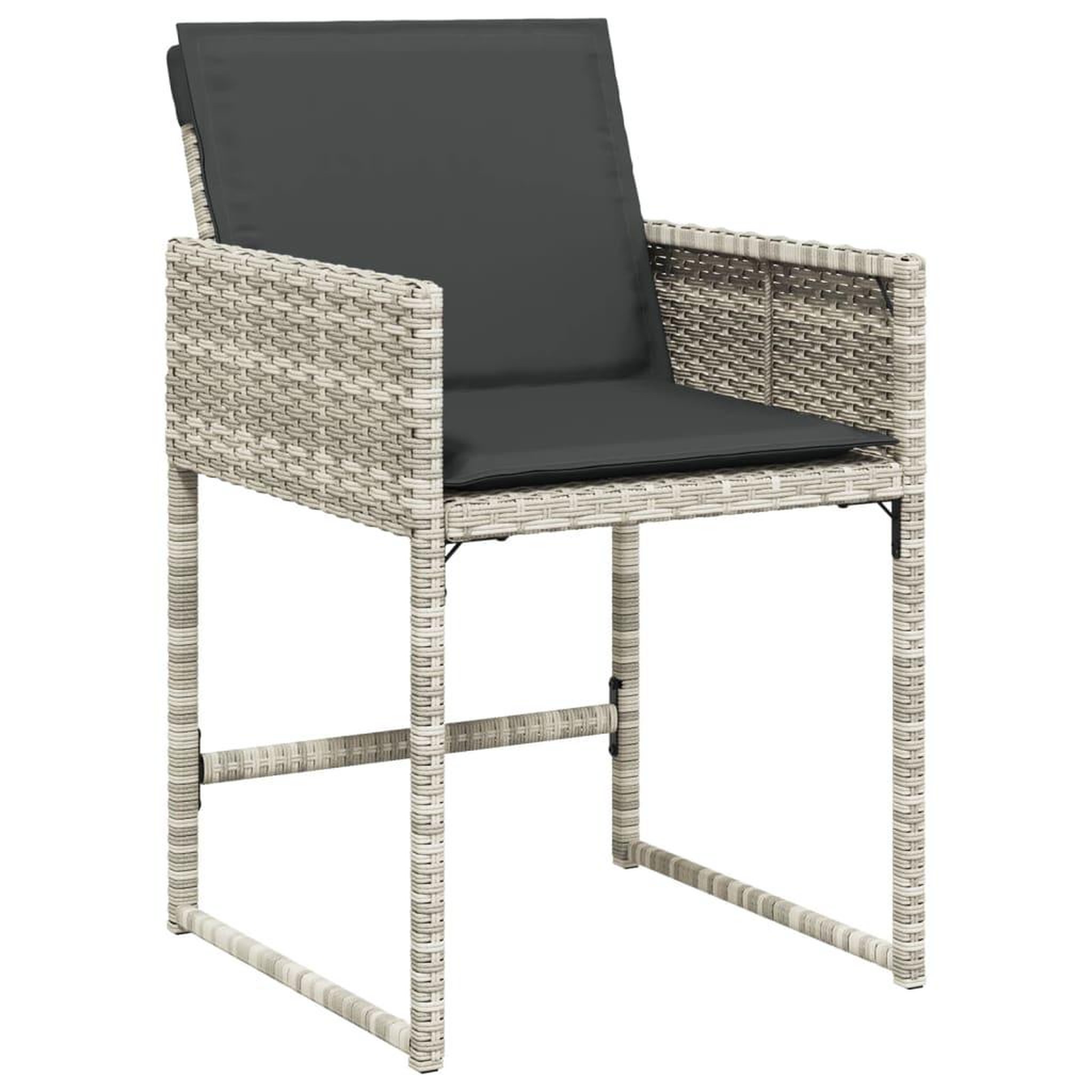 Voir la diapositive 5 : VIDAXL Ensemble a manger de jardin et coussins 5 pcs gris clair rotin
