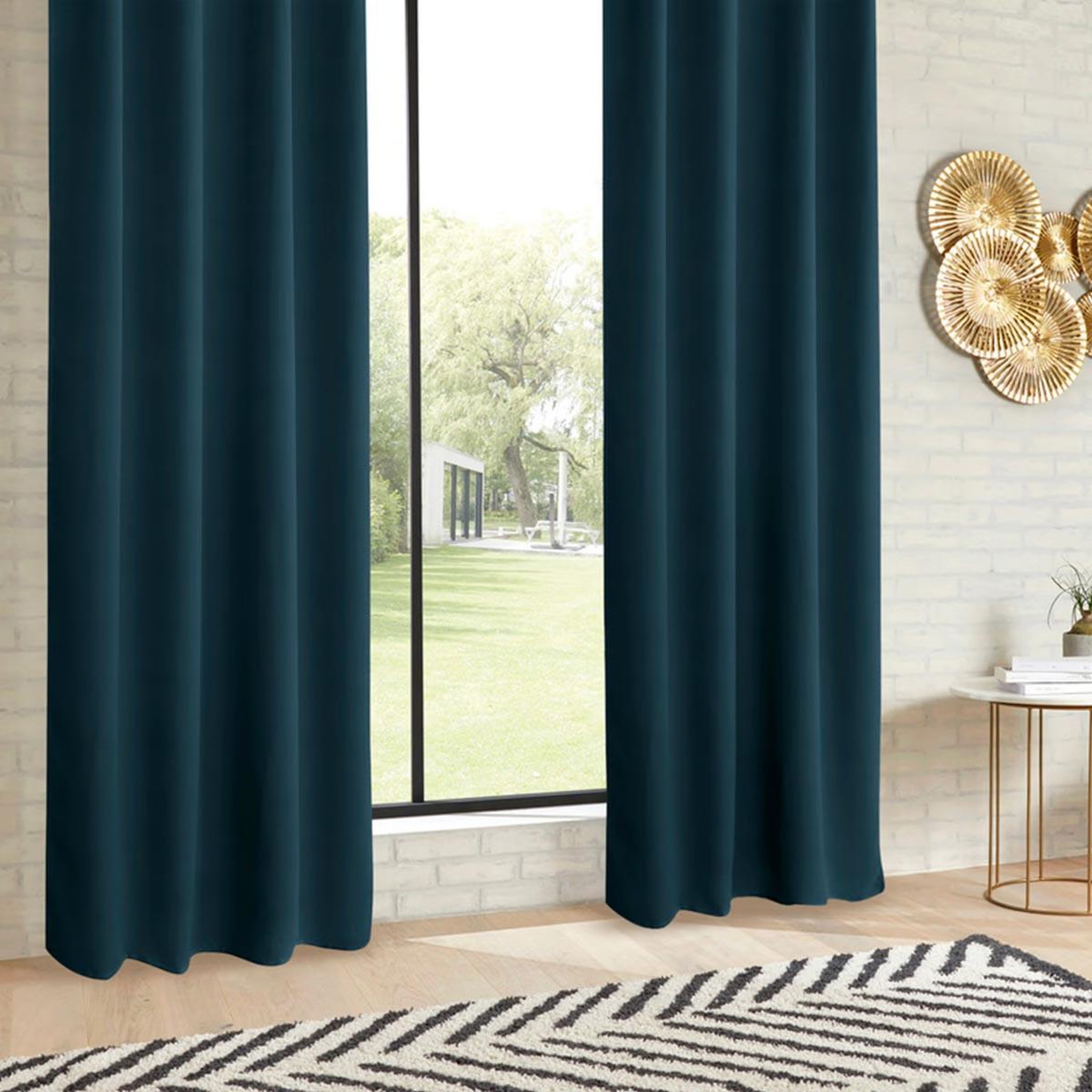ATMOSPHERA Lot de 2 rideaux occultants  kerry  135x240cm bleu égéen