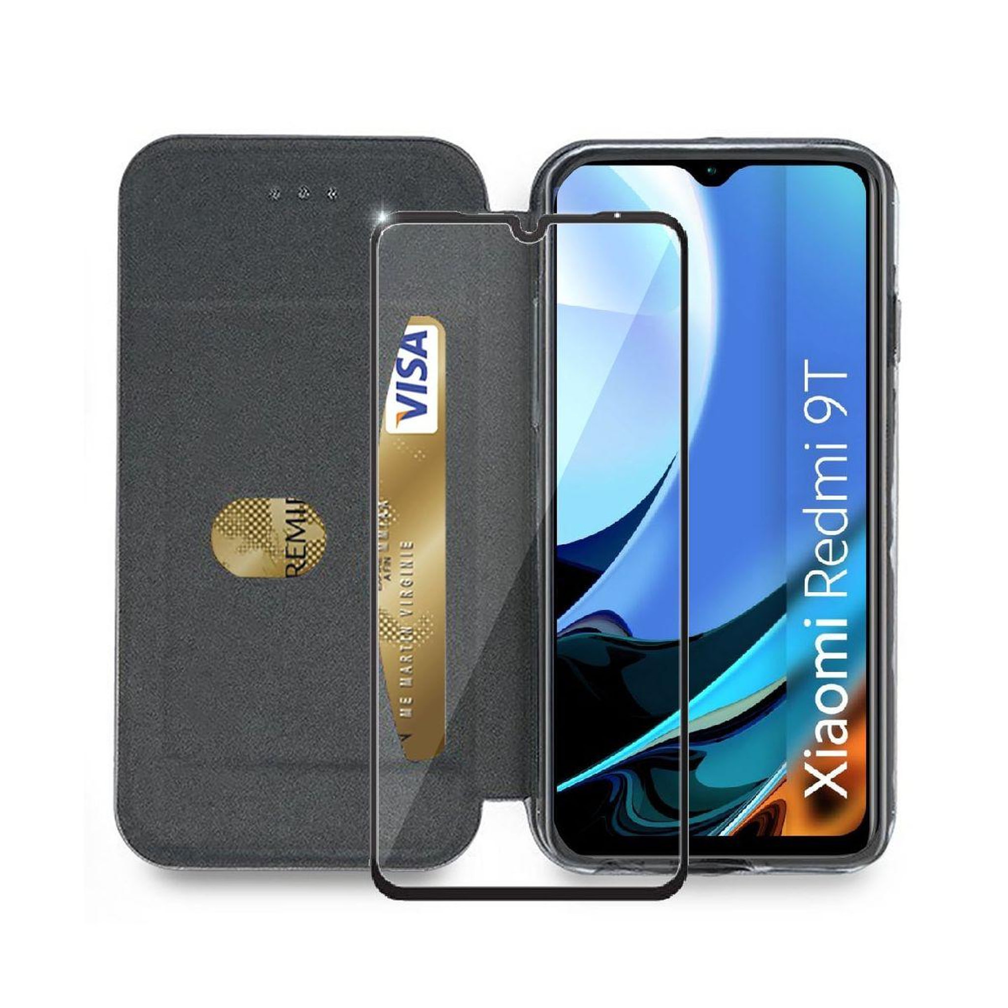 Voir la diapositive 3 : IBROZ Etui Xiaomi Redmi 9T Etui cuir bleu