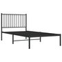 Voir la diapositive 3 : VIDAXL Cadre de lit metal sans matelas avec tete de lit noir 90x190 cm