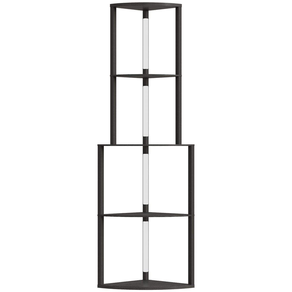 HOMCOM Lampadaire étagère LED d'angle réglable - lampe étagère 4 niveaux design H.163cm - MDF noir