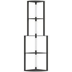 HOMCOM Lampadaire étagère LED d'angle réglable - lampe étagère 4 niveaux design H.163cm - MDF noir