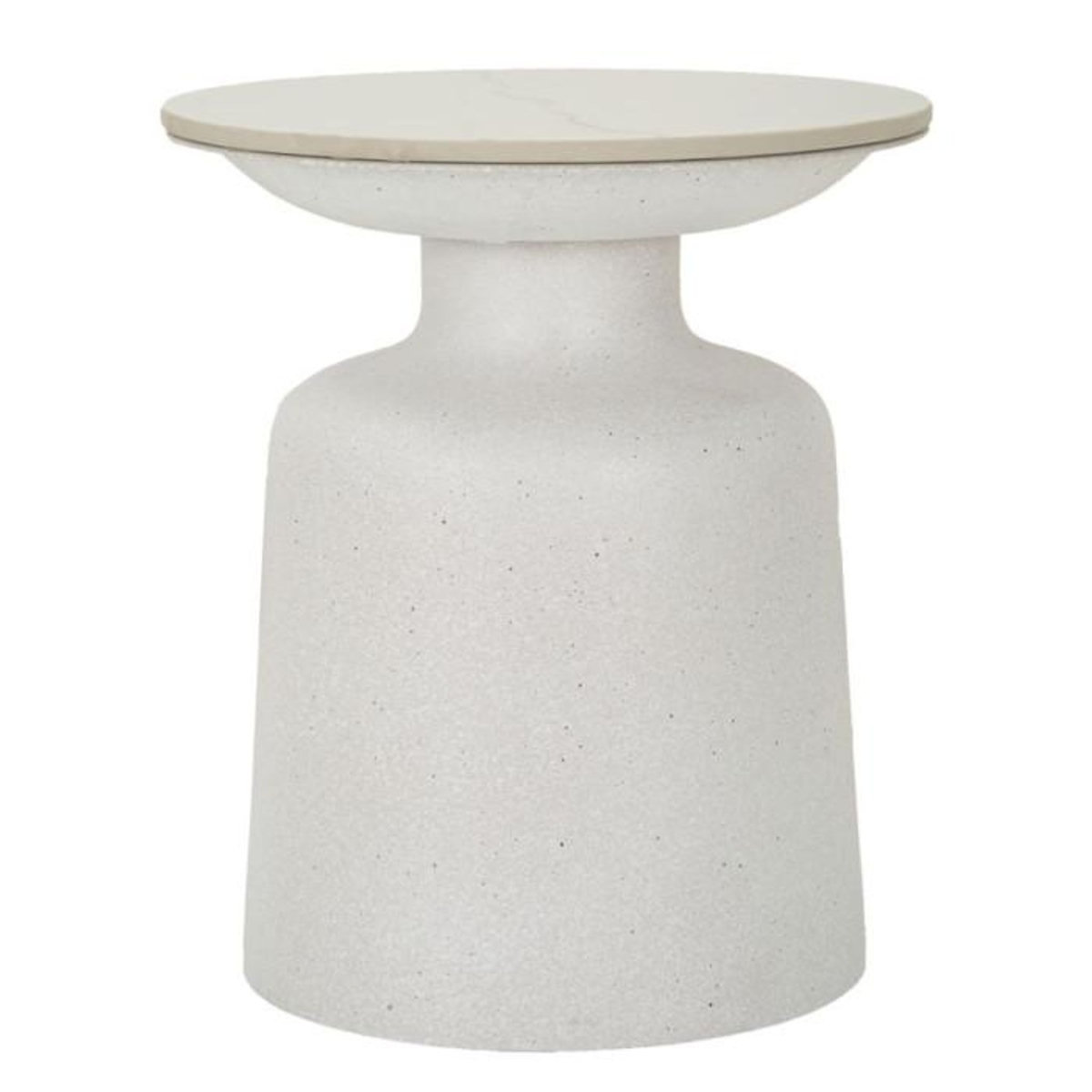 Paris Prix Table d'Appoint Effet Marbre  Aria  47cm Blanc