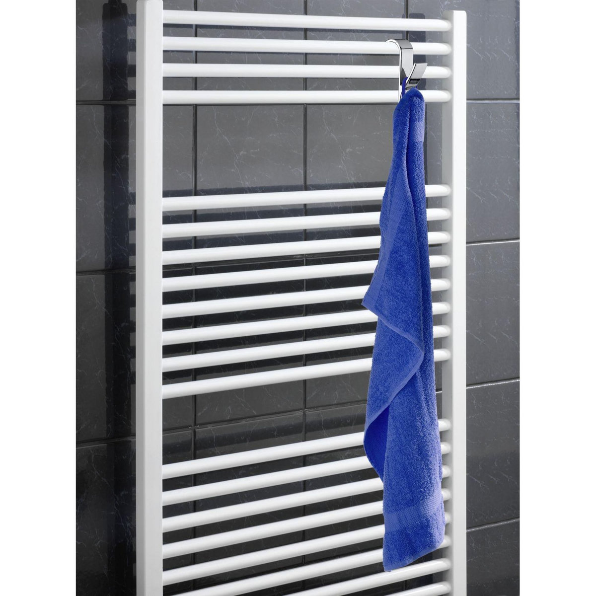 Wenko 2 Crochets pour radiateurs sèche-serviettes - Gris chromé