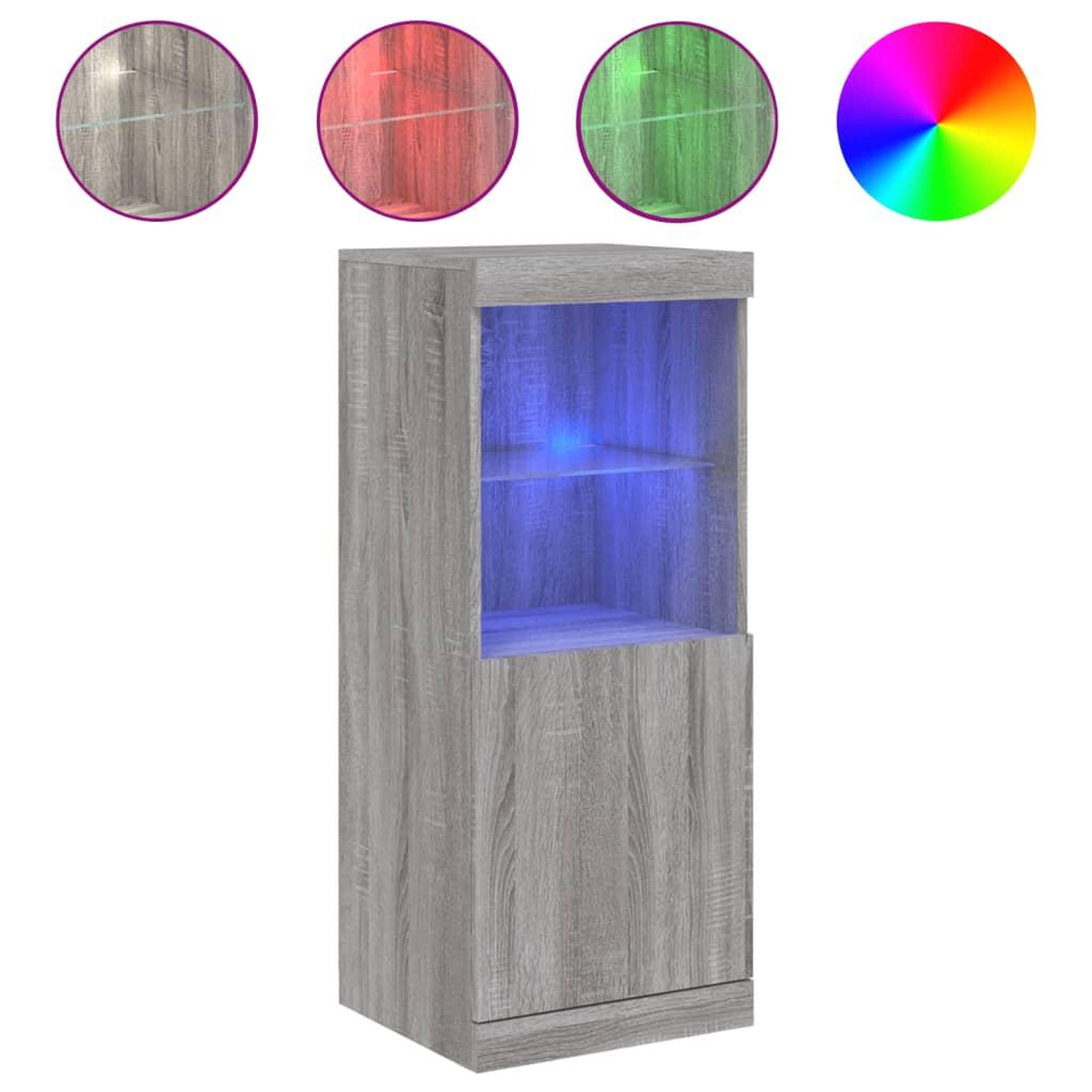 Voir la diapositive 2 : VIDAXL Buffet avec lumieres LED sonoma gris 41x37x100 cm