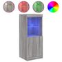 Voir la diapositive 2 : VIDAXL Buffet avec lumieres LED sonoma gris 41x37x100 cm