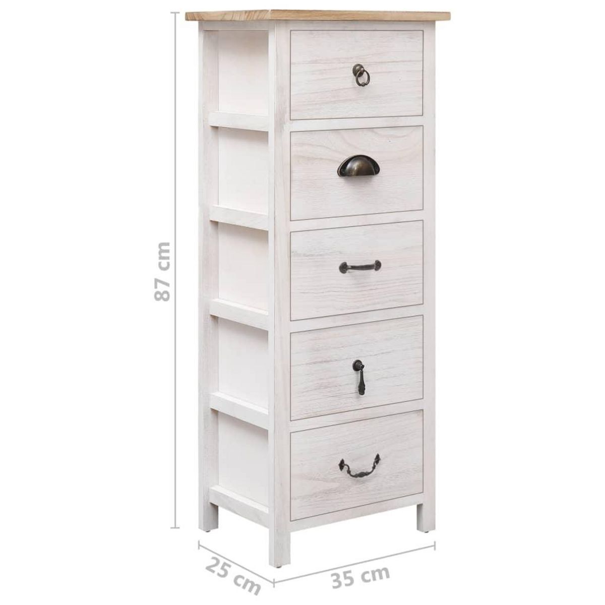 VIDAXL Armoire laterale 35x25x87 cm Bois de Paulownia
