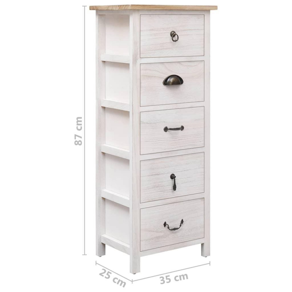 VIDAXL Armoire laterale 35x25x87 cm Bois de Paulownia