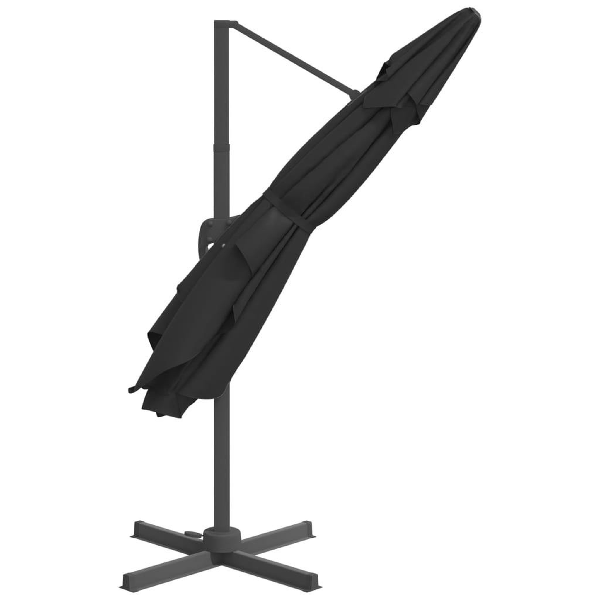 Voir la diapositive 5 : VIDAXL Parasol deporte avec mat en aluminium Noir 300x300 cm