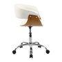 Voir la diapositive 6 : Rendez vous déco Chaise de bureau pivotante en bois et PU blanc-Basile