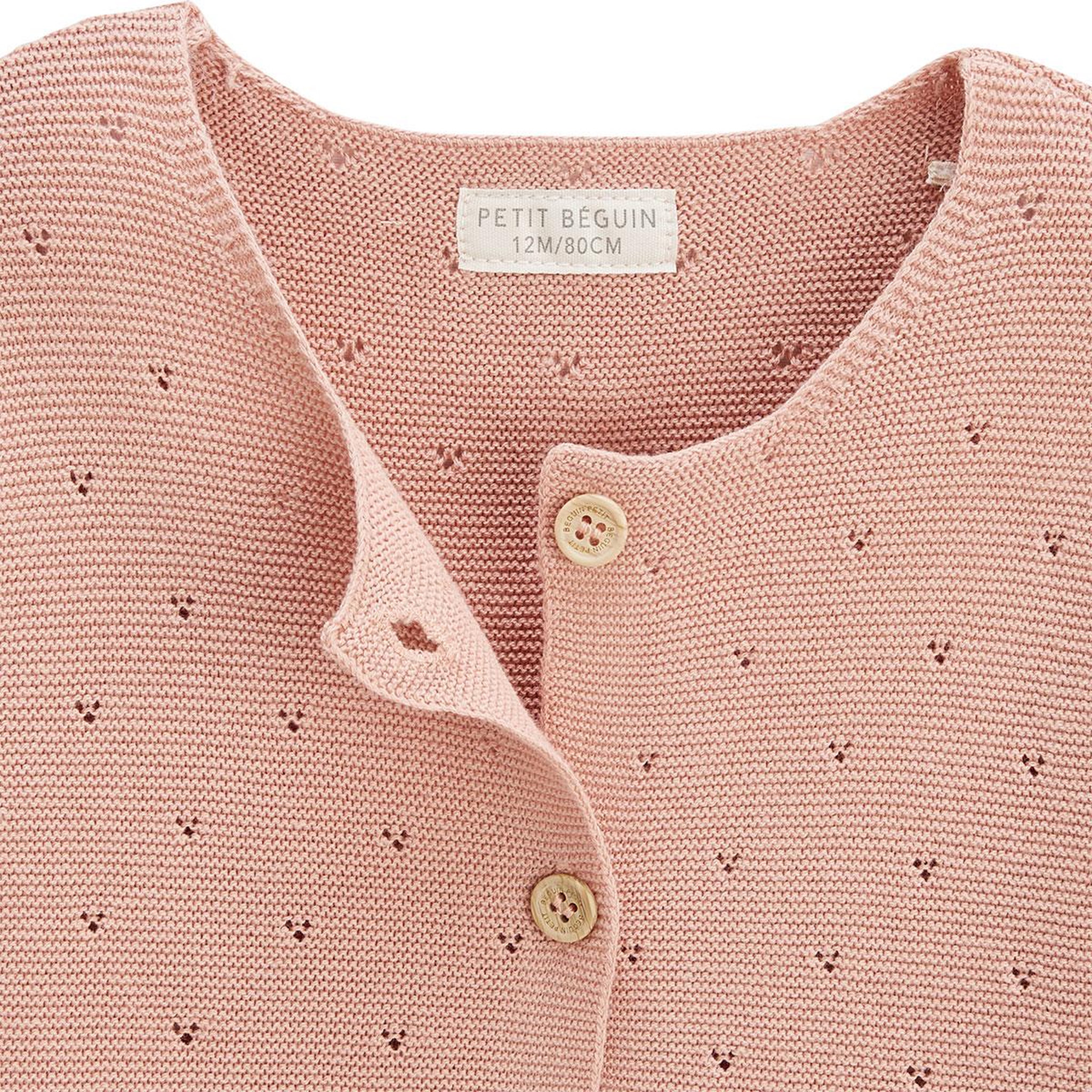 Voir la diapositive 3 : Petit Béguin Gilet enfant en tricot Manouk