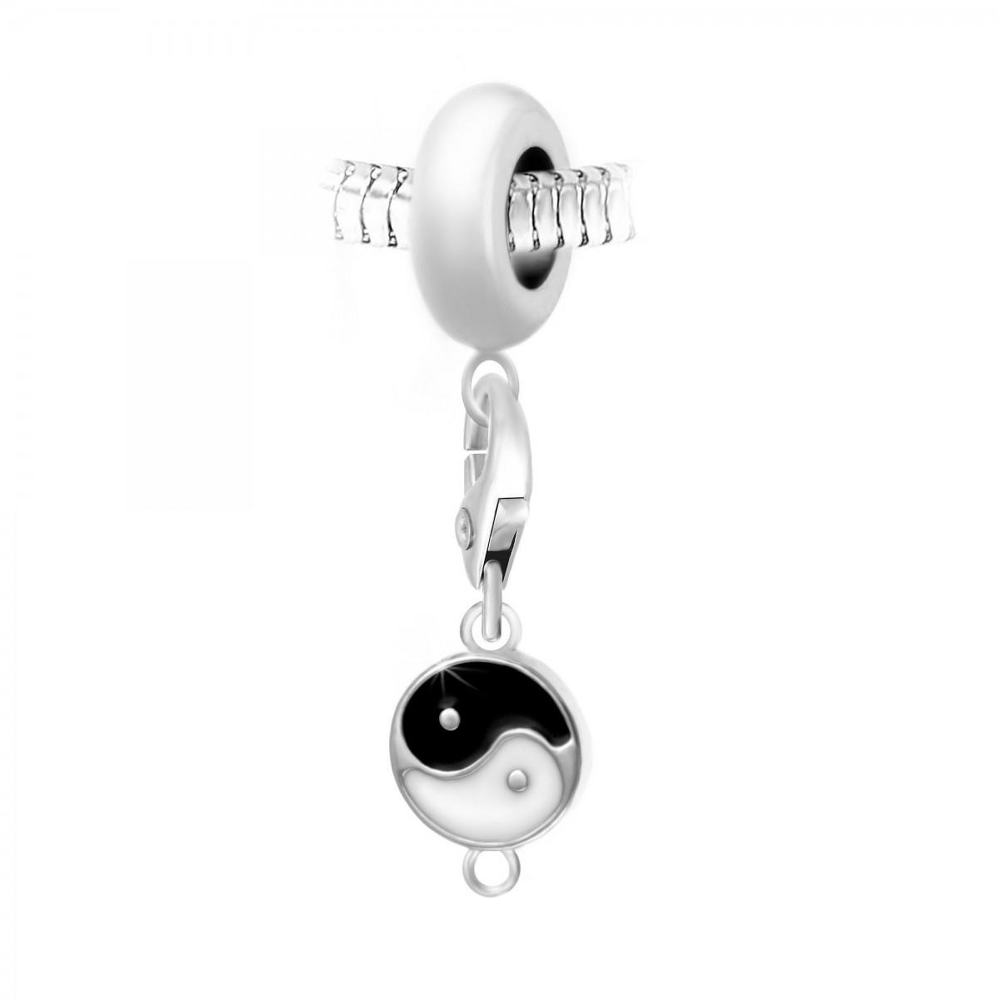 SC CRYSTAL Charm perle SC Crystal en acier avec pendentif Yin et Yang