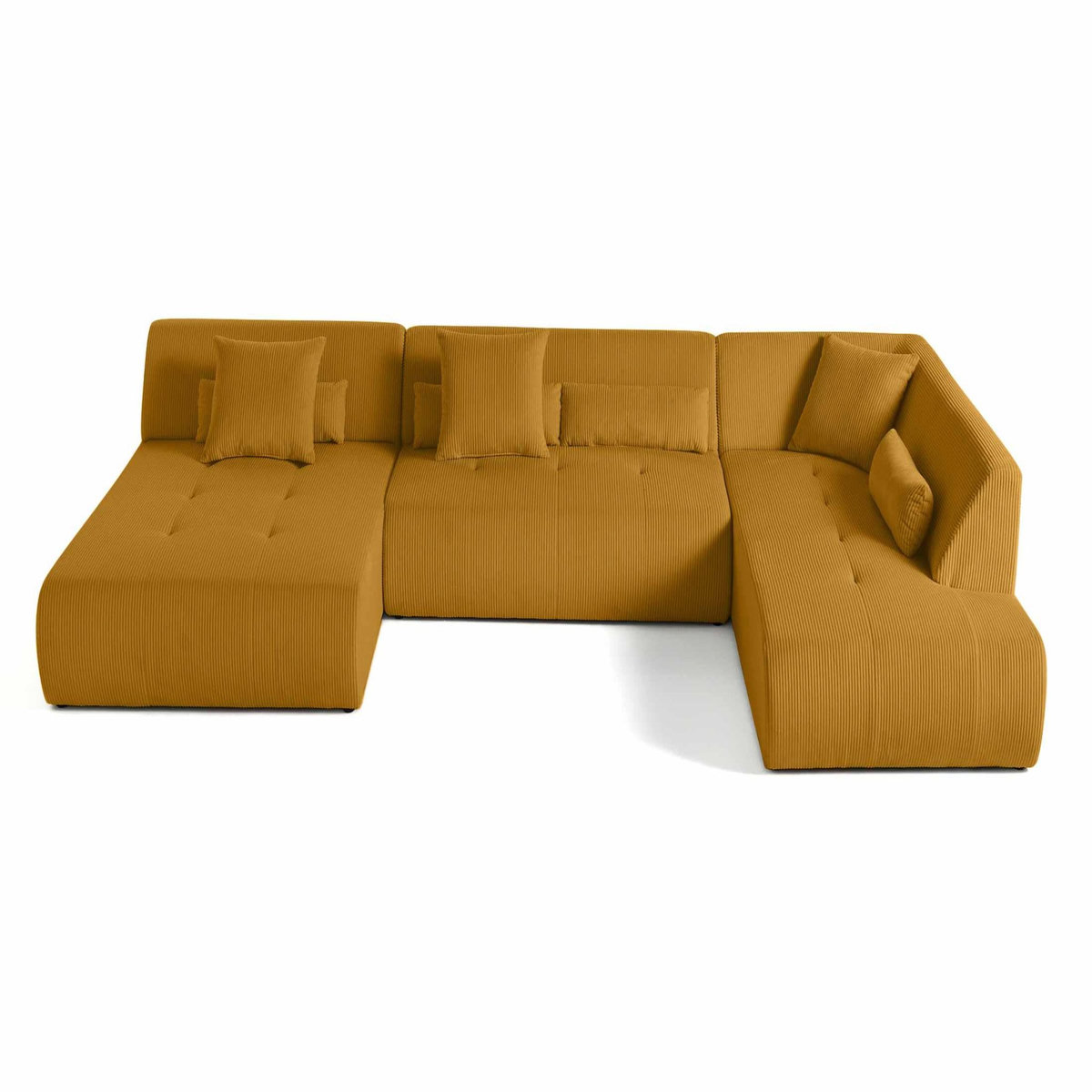 LISA DESIGN Onyx - canapé panoramique modulable d'angle droit 7 places - en velours côtelé