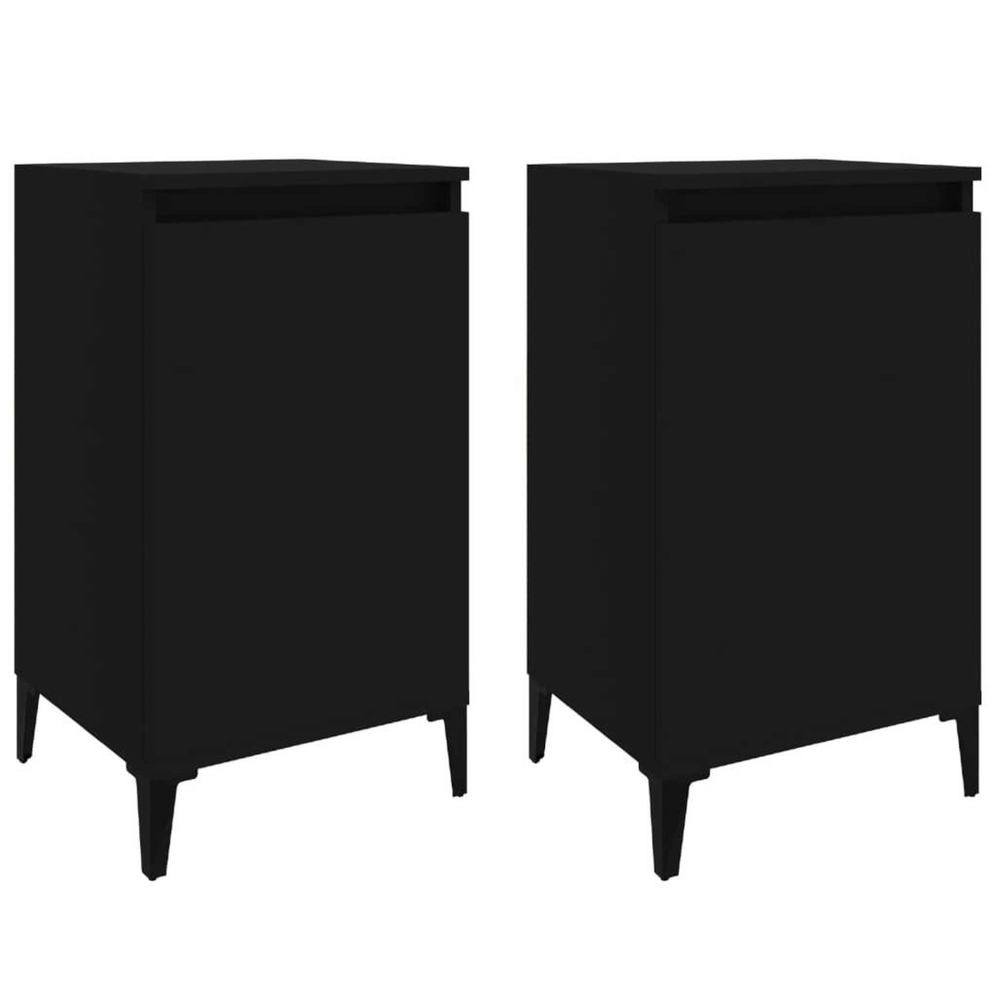 Voir la diapositive 2 : VIDAXL Tables de chevet 2 pcs noir 40x35x70 cm bois d'ingenierie