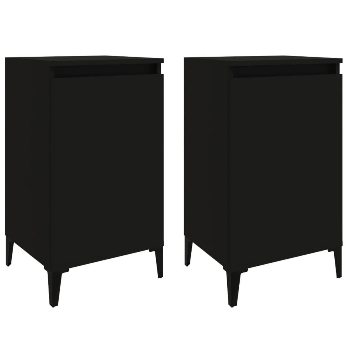 VIDAXL Tables de chevet 2 pcs noir 40x35x70 cm bois d'ingenierie