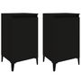 Voir la diapositive 2 : VIDAXL Tables de chevet 2 pcs noir 40x35x70 cm bois d'ingenierie
