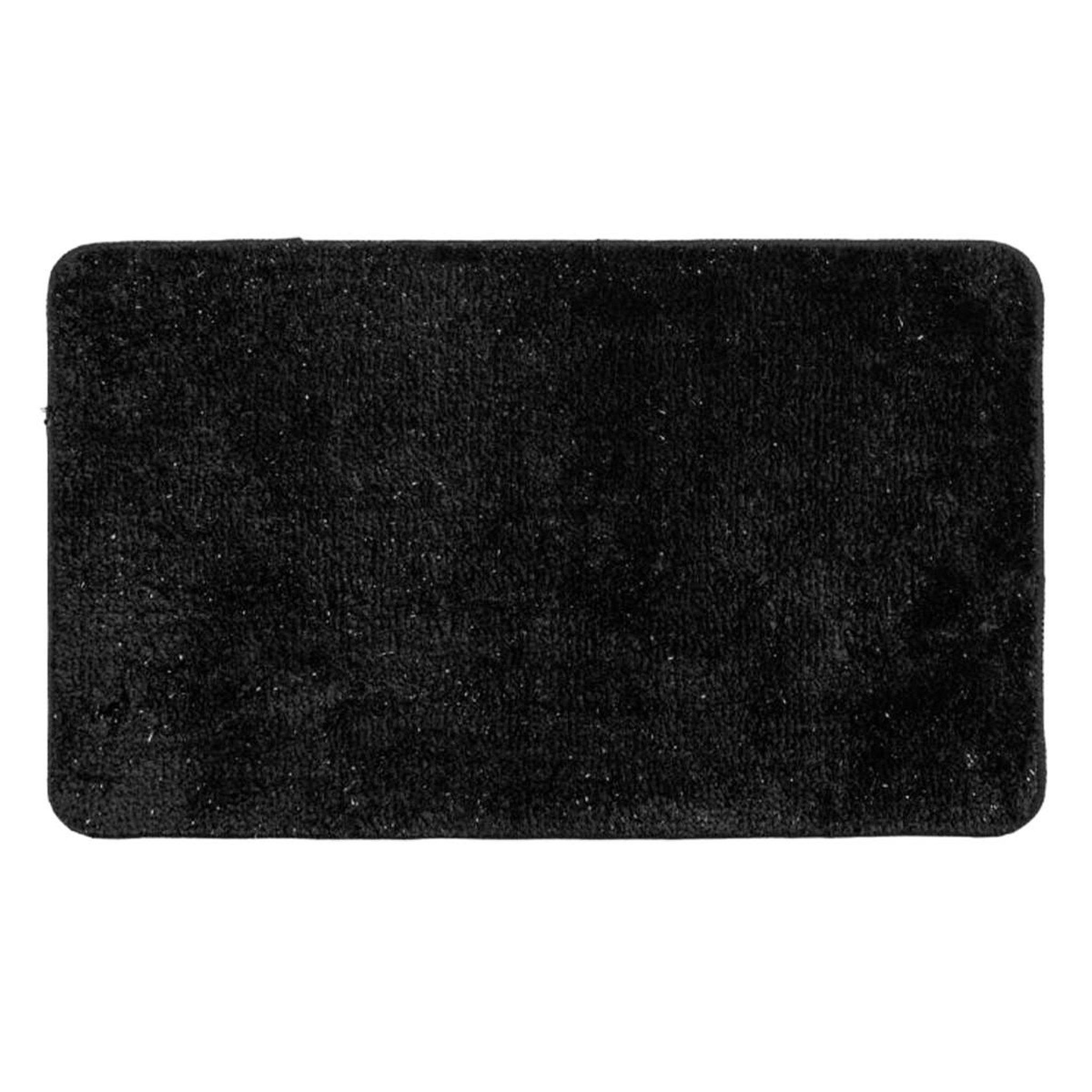 Voir la diapositive 2 : Douceur d'Intérieur Tapis de bain microfibre  métallisé  45x75cm noir
