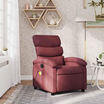 VIDAXL Fauteuil de massage inclinable Rouge bordeaux Tissu