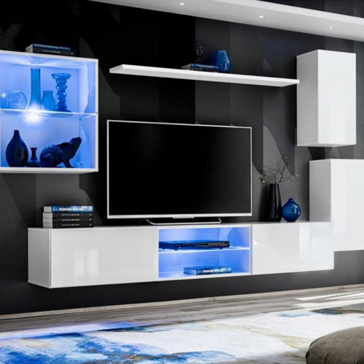 Paris Prix Ensemble Meuble TV Design  Switch XXIII  250cm Blanc