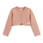 Petit Béguin Gilet enfant en tricot Poésie d'été. Coloris disponibles : Rose