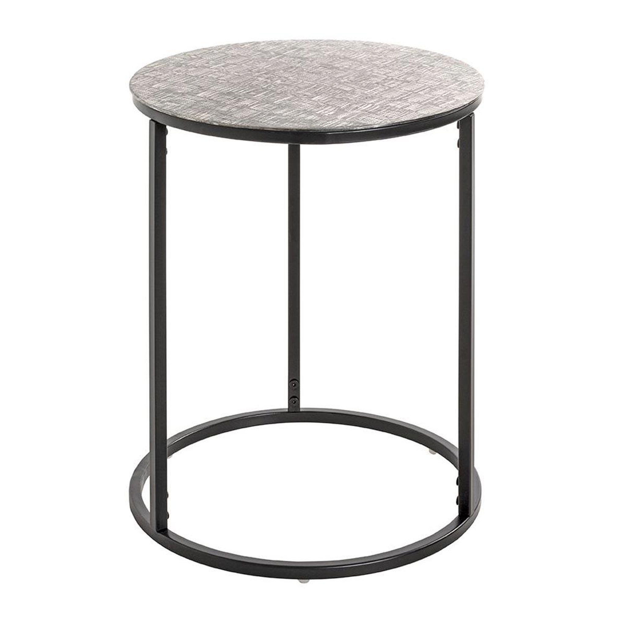Paris Prix Table d'Appoint Ronde  Galia  52cm Argent & Noir