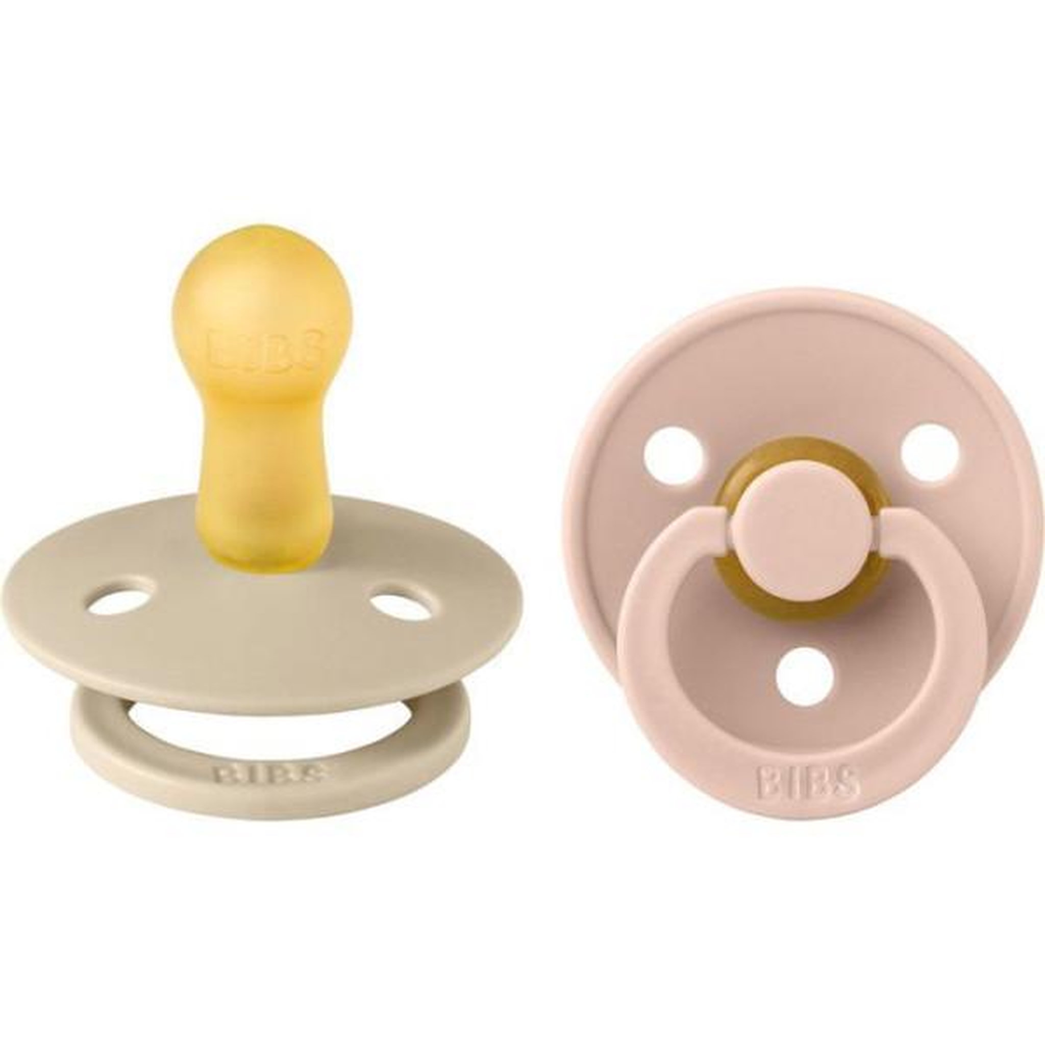 Voir la diapositive 2 : BIBS Sucette bébé - BIBS - Colour - Embout rond - Pack de 2 - Caoutchouc naturel - Taille 2 Vanilla Blush
