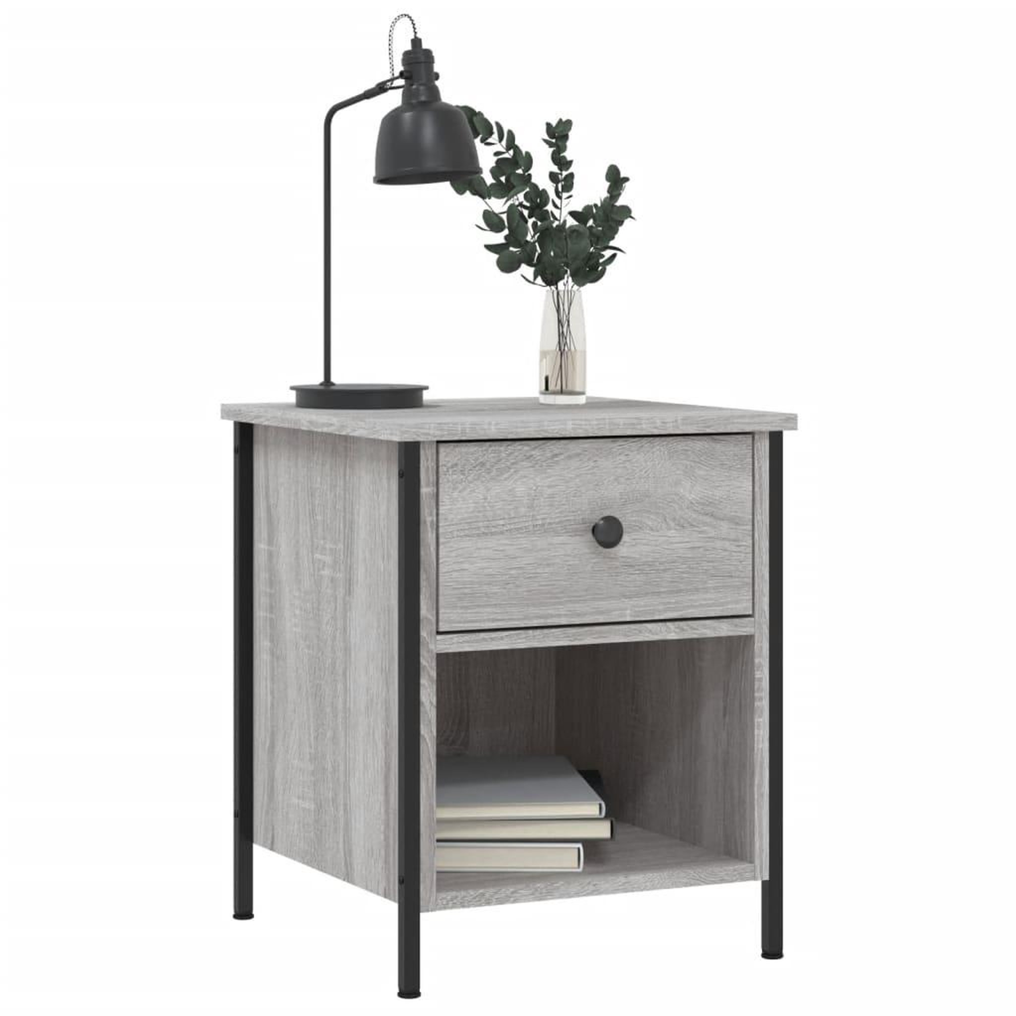 Voir la diapositive 4 : VIDAXL Tables de chevet 2 pcs sonoma gris 40x42x50cm bois d'ingenierie