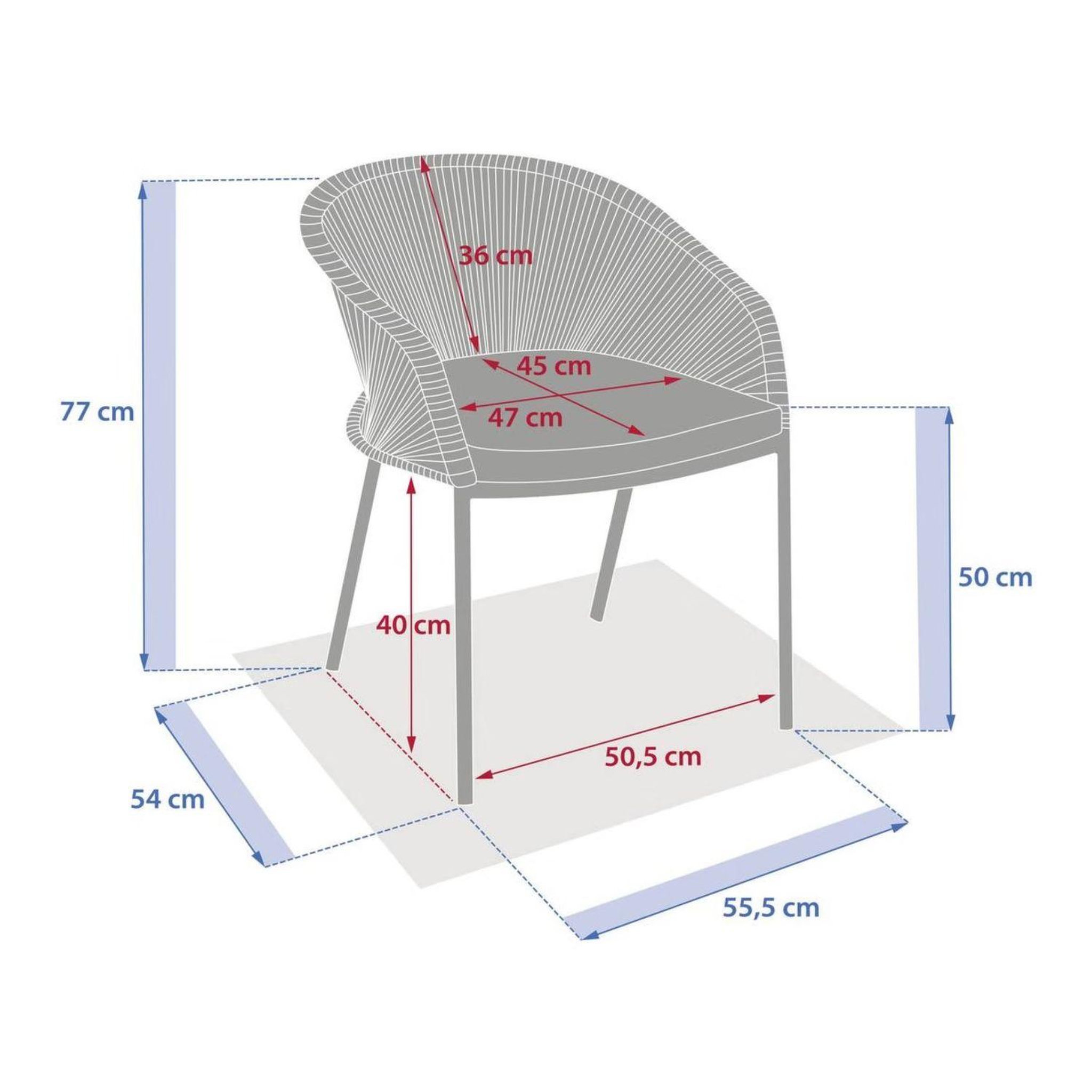 Voir la diapositive 3 : HESPERIDE Fauteuil de jardin empilable en aluminium oryon