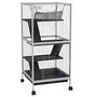 Voir la diapositive 1 : PAWHUT Cage pour petits animaux portable avec 2 portes hamac métal PP 52 x 52 x 113,5 cm