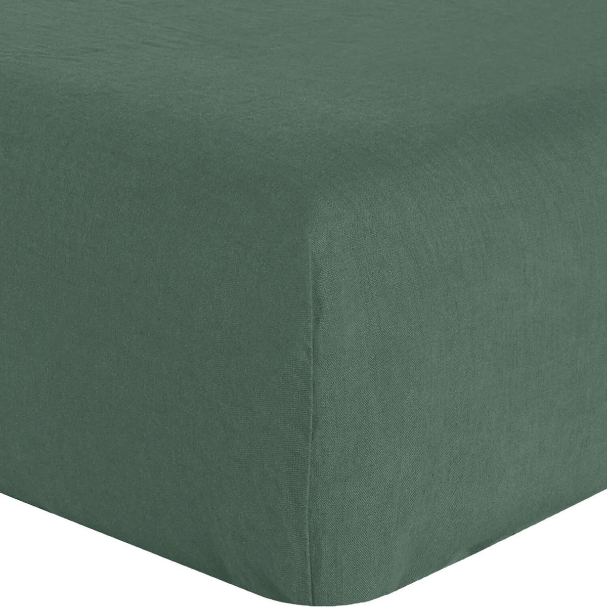 BATON ROUGE Drap housse 100% lin lavé 160g kiwi
