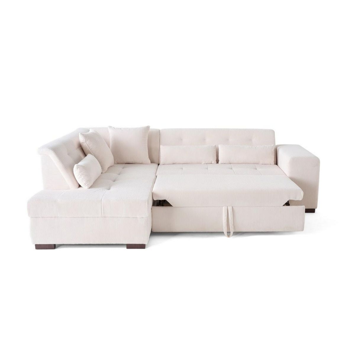 LISA DESIGN Vermont - canapé d'angle gauche - 5 places - convertible - en velours côtelé