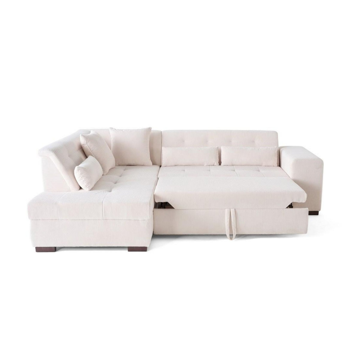 LISA DESIGN Vermont - canapé d'angle gauche - 5 places - convertible - en velours côtelé