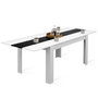 Voir la diapositive 1 : ID MARKET Table à manger extensible rectangle GEORGIA 6-10 personnes blanche et noire 140-220 x 90 cm