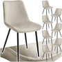 Voir la diapositive 1 : tectake Lot de chaises rembourrées aspect velours crème Lot de 8