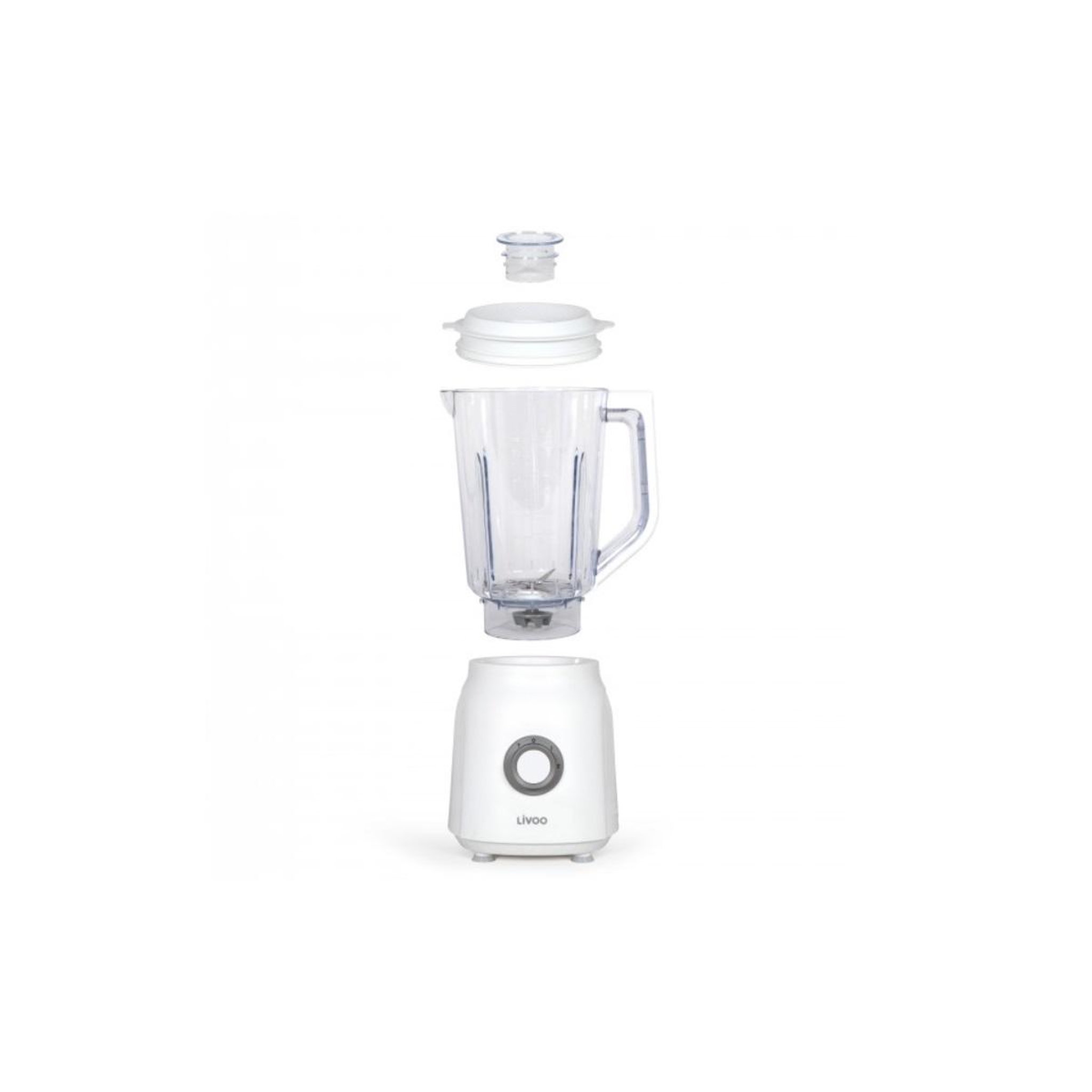 Voir la diapositive 2 : LIVOO Blender 1.5l 600w inox blanc - dop242w