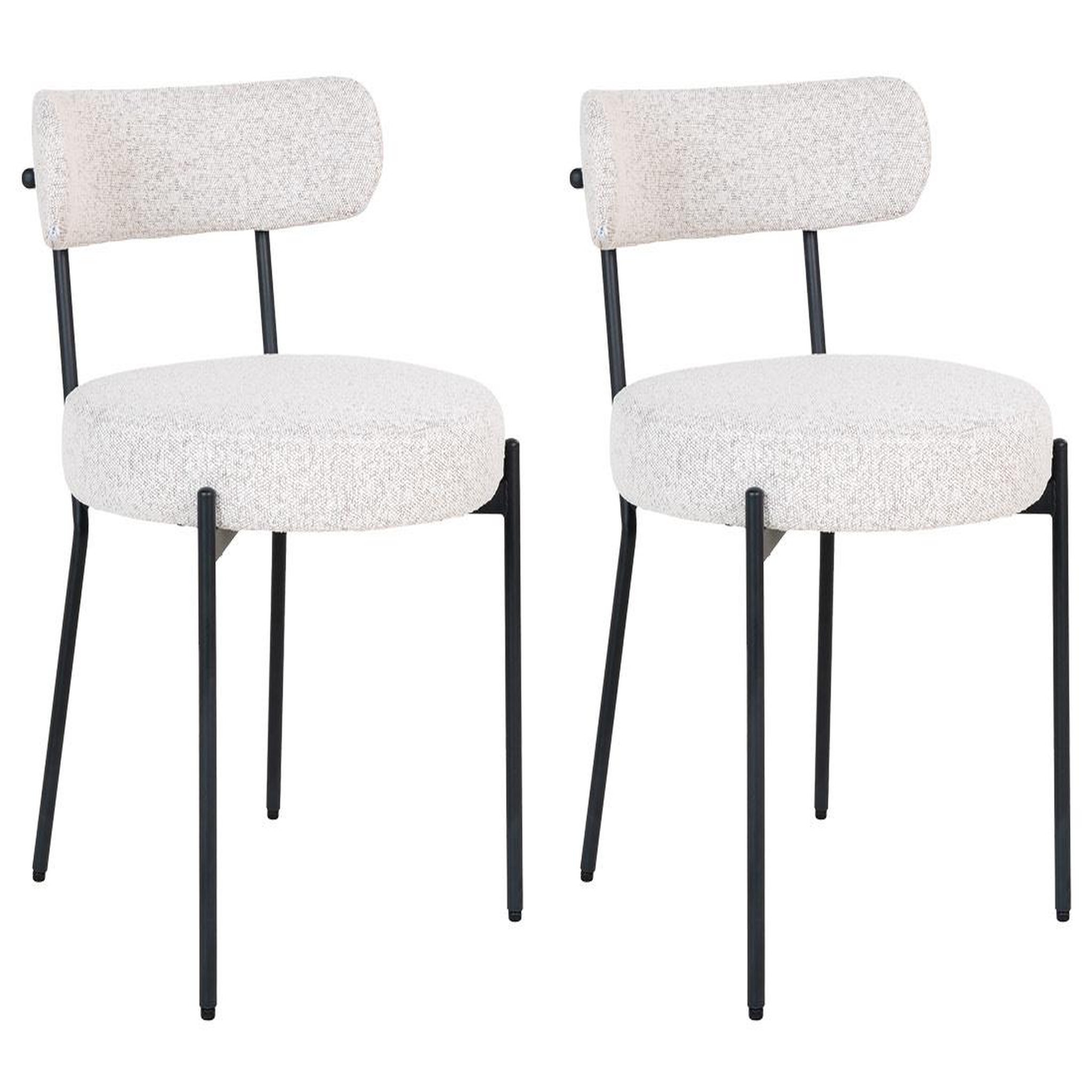 LISA DESIGN Ivanec - lot de 2 chaises - en tissu bouclette. Coloris disponibles : Marron