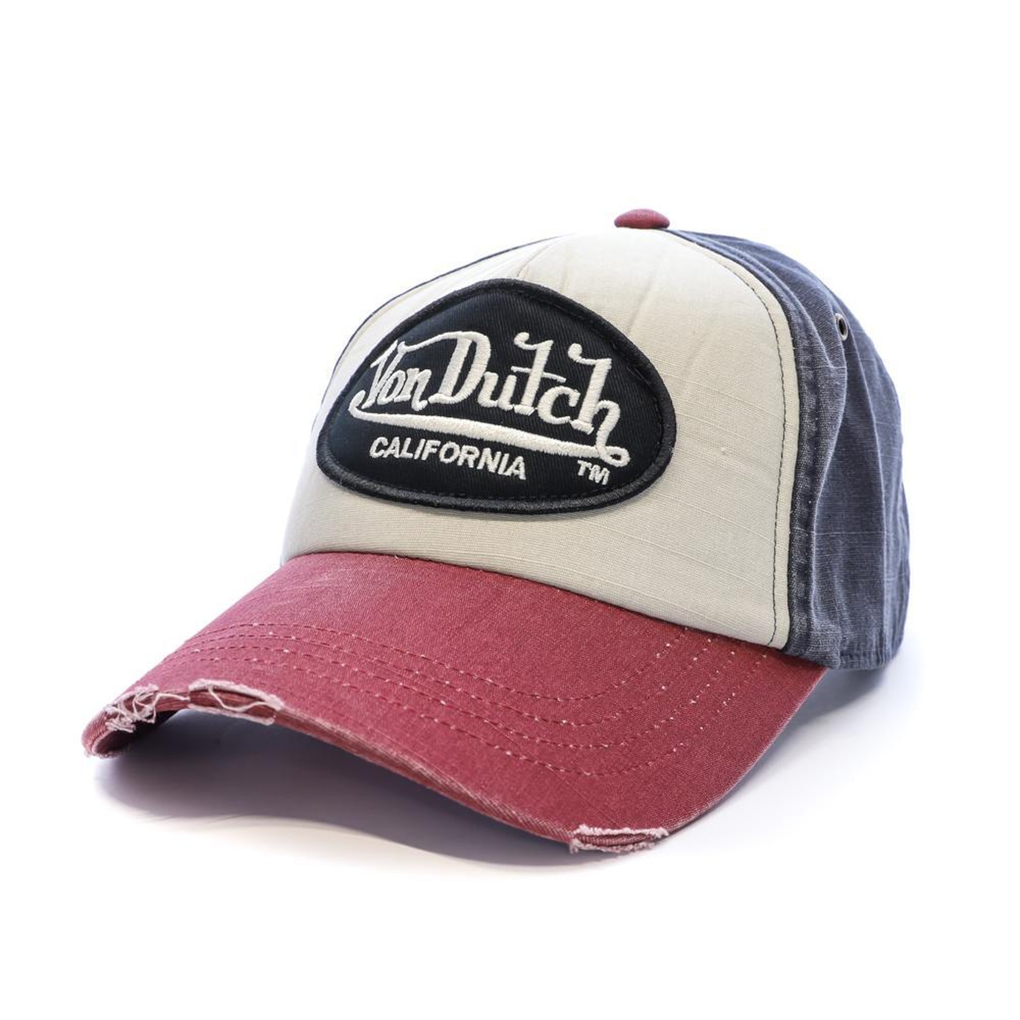VON DUTCH Casquette Bordeaux/Marine/Beige Homme Von Dutch Ahig. Coloris disponibles : Bleu