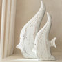 Voir la diapositive 3 : Paris Prix Statuette Déco en Bois  Poisson Antique  38cm Blanc