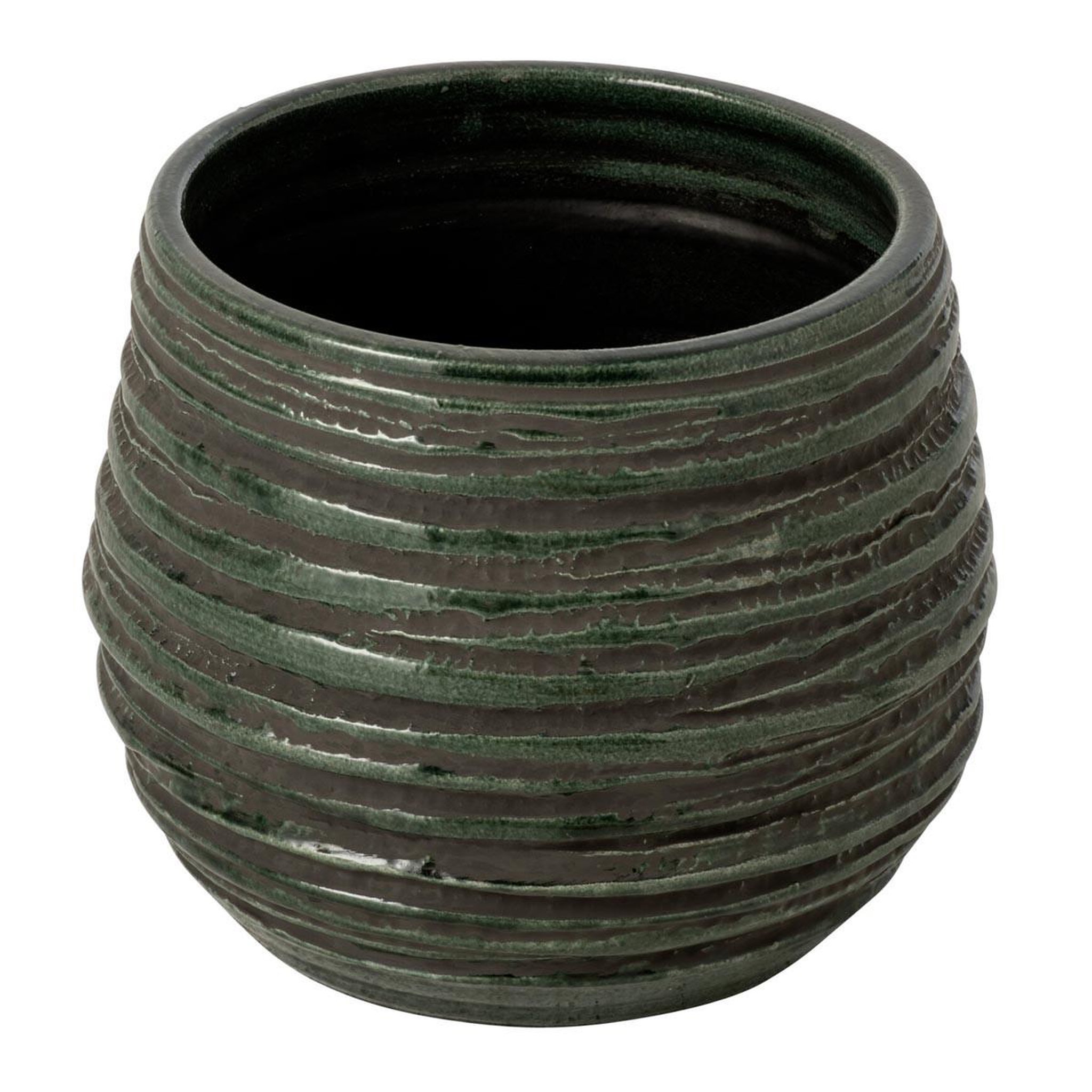 J-LINE Cache-pot en céramique  lagoon  28cm bleu pétrole