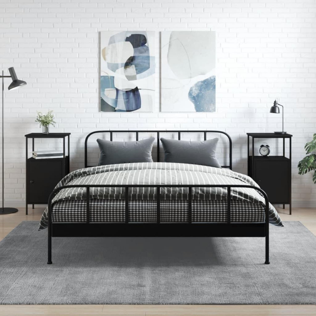 VIDAXL Tables de chevet 2 pcs noir 41x31x80 cm bois d'ingenierie